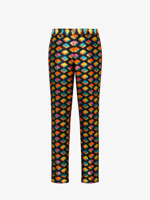 Moschino JACQUARD CUBE WOOL-BLEND TROUSERS