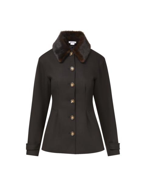 VERONICA BEARD SEVERINE REMOVABLE-COLLAR TAILORED DICKEY JACKET