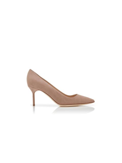 Manolo Blahnik Light Beige Suede Pumps