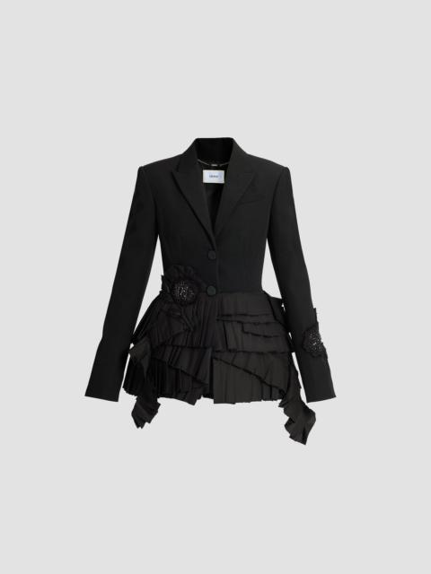 Erdem EMBROIDERED GRAIN DE POUDRE FITTED BLAZER