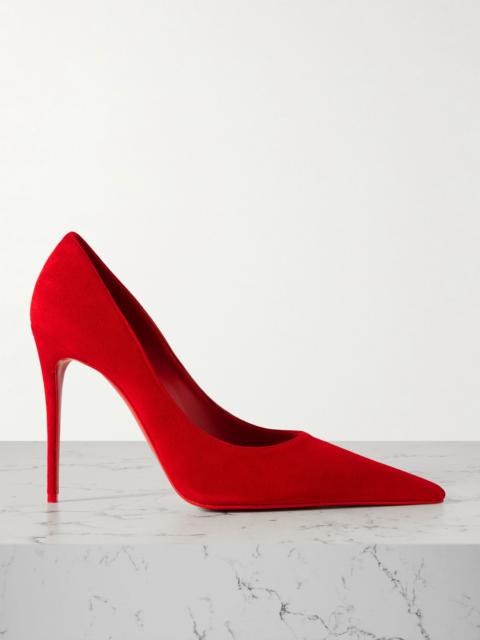 Christian Louboutin Kate Max 100 suede point-toe pumps Red