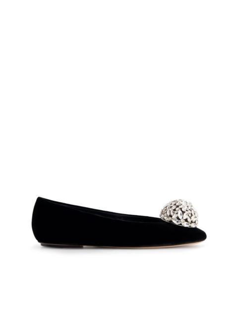 GIAMBATTISTA VALLI crystal-embellished ballerina shoes