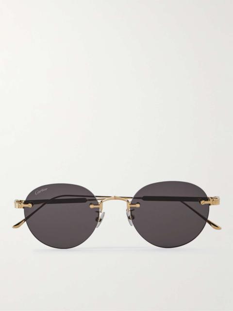 Frameless Silver-Tone Sunglasses