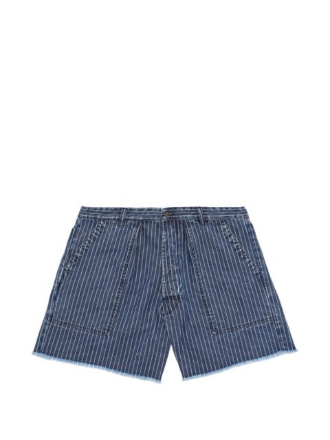 FORTELA Colonel pinstripe denim shorts