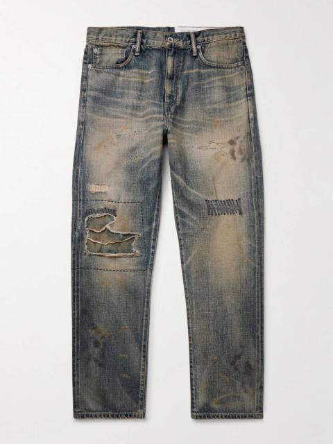NEIGHBORHOOD Savage Slim-Fit Straight-Leg Distressed Selvedge Jeans