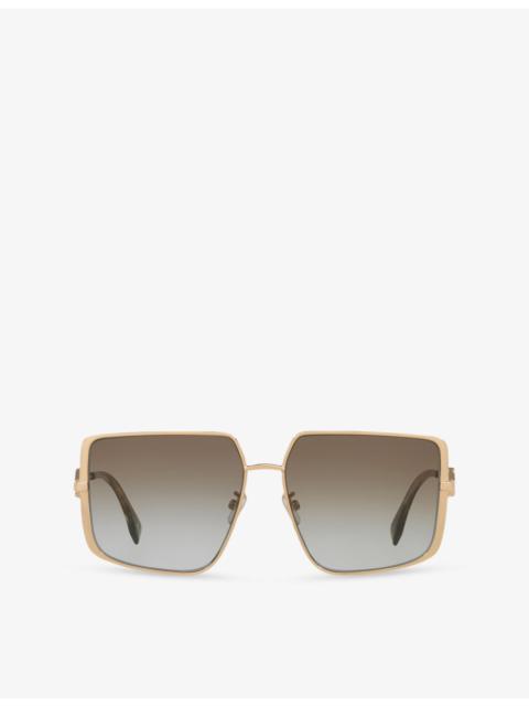 FENDI FE40148U Irregular Metal Sunglasses