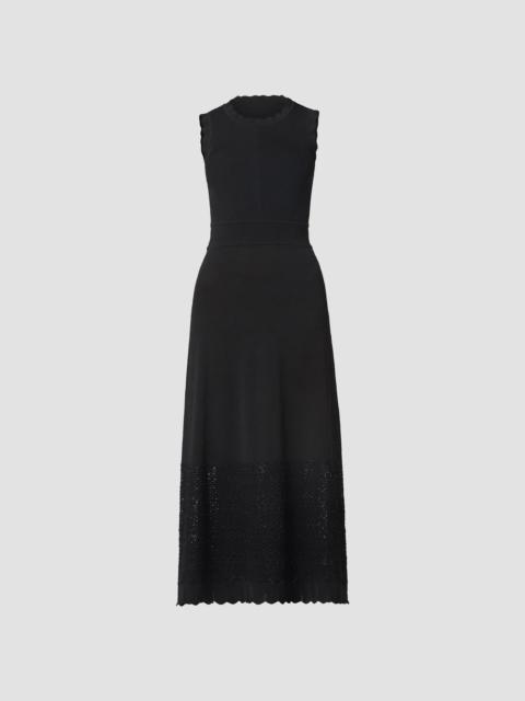 Shoshanna Women's Brooke Scalloped A-Line Midi-Dress - Jet