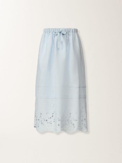 FABIANA FILIPPI Sky blue linen midi skirt