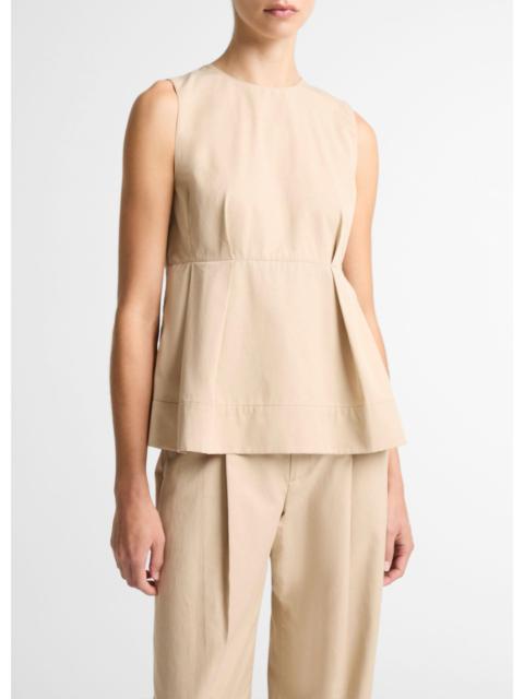 Vince Cotton-Blend Pleated Paneled Top
