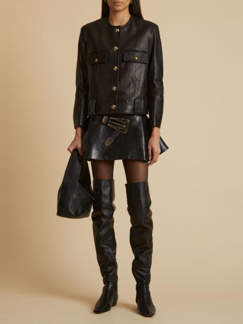 KHAITE The Laybin Jacket in Black Leather