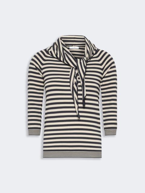 Max Mara FENICE Viscose yarn sweater with scarf detail - STONE
