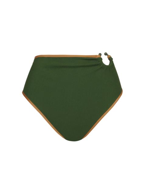 Johanna Ortiz Taita U-Ring High-Rise Bikini Bottom olive