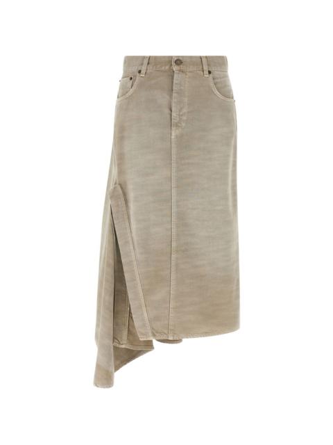 HAIKURE Ann Bull 44 dyed denim midi skirt