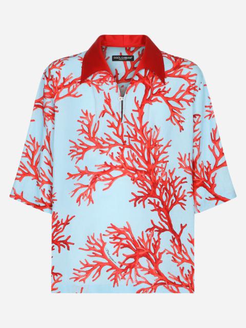 Dolce & Gabbana Coral-print Hawaiian shirt
