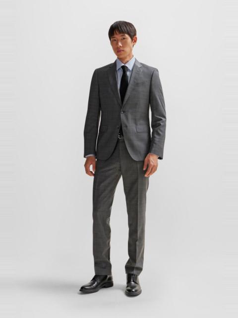 BOSS SLIM-FIT SUIT IN CHECKED STRETCH WOOL