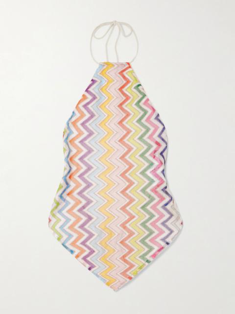 Missoni Striped crochet-knit halterneck top Multi