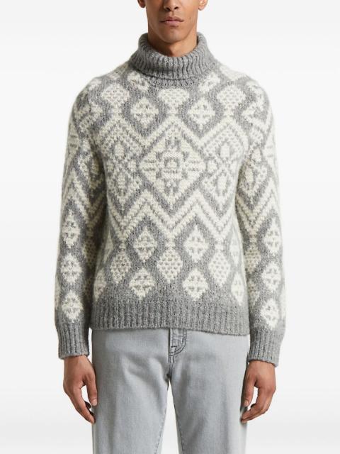PESERICO fairisle-pattern turtleneck sweater