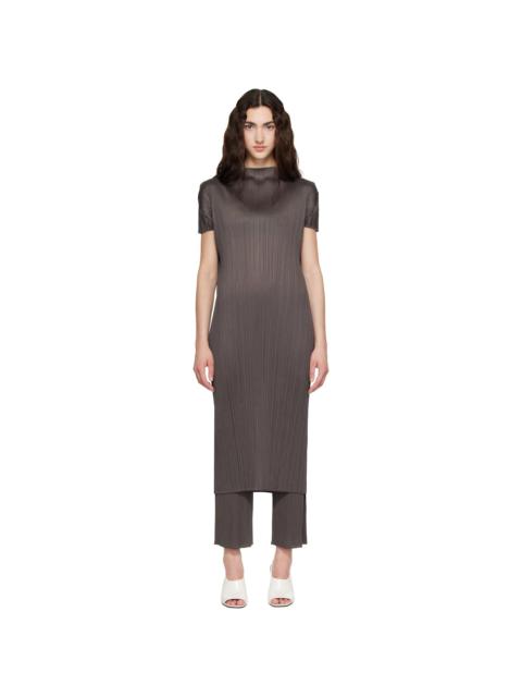 Pleats Please Issey Miyake Gray Monthly Colors June Midi Dress