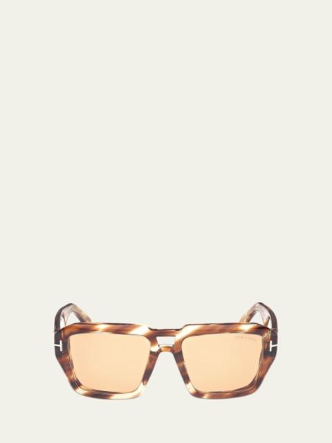 TOM FORD Men's FT1202M Acetate Rectangle Sunglasses