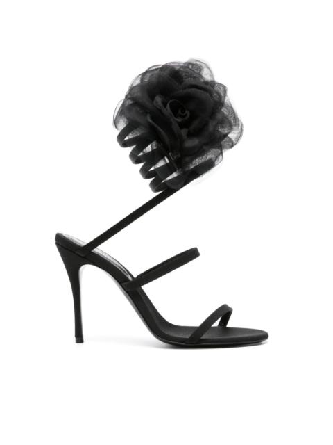 MAGDA BUTRYM spiral-bound floral-appliquÃ© sandals