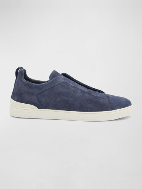 ZEGNA Men's Triple Stitch Suede Sneakers