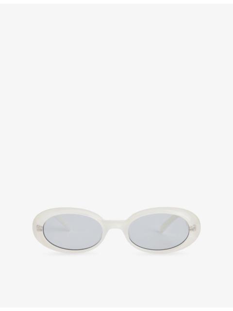 Le Specs Work It Oval-Frame Acetate Sunglasses