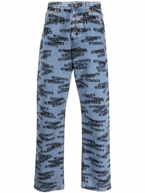 VETEMENTS logo-print straight jeans