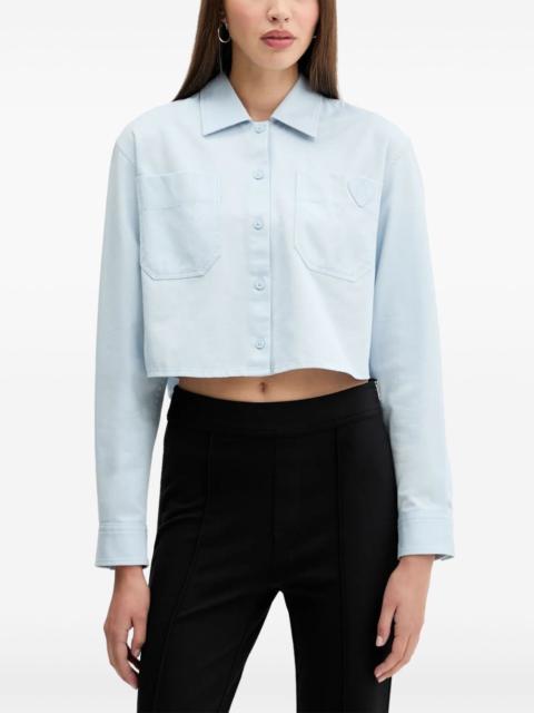 HUGO heart-embroidered pocketed shirt