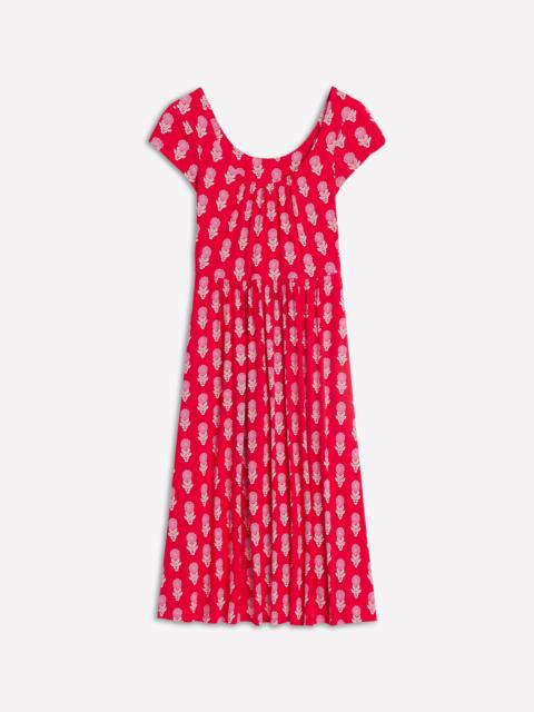 BODEN Samantha Scoop Jersey Dress-Poppy Red, Dahlia Sprig