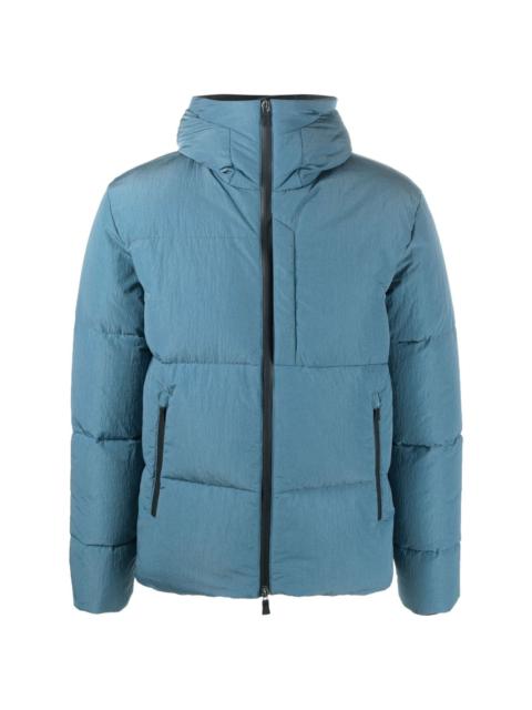 padded zip-up hooded jacket