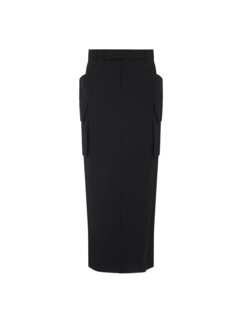 Rick Owens cargo pocket wool skirt
