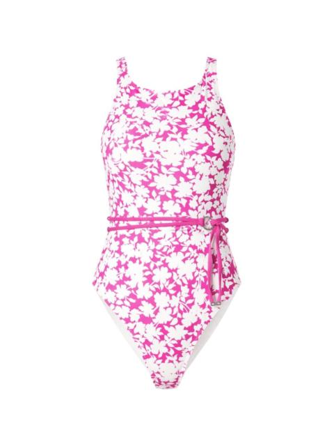 MICHAEL KORS floral-print belted swimsuit