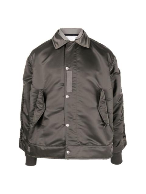 glossy-finish bomber jacket