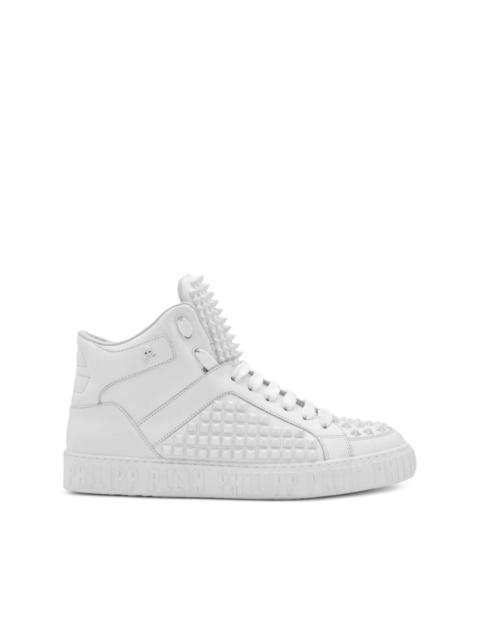 spike-effect mid-top sneakers