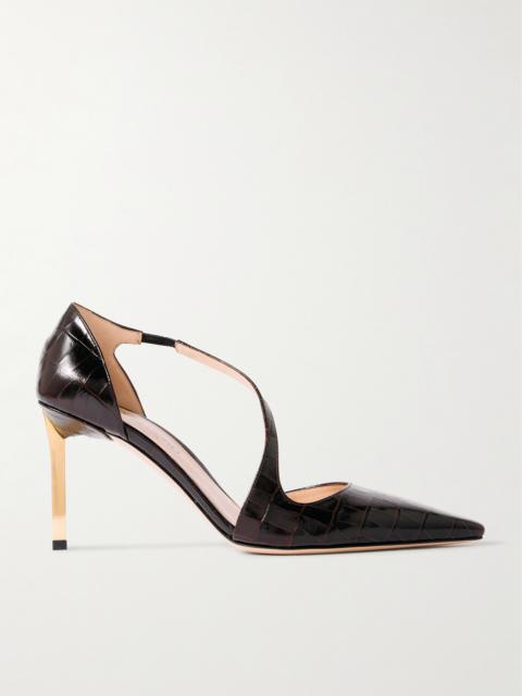 TOM FORD Newton Croc-effect Leather Pumps