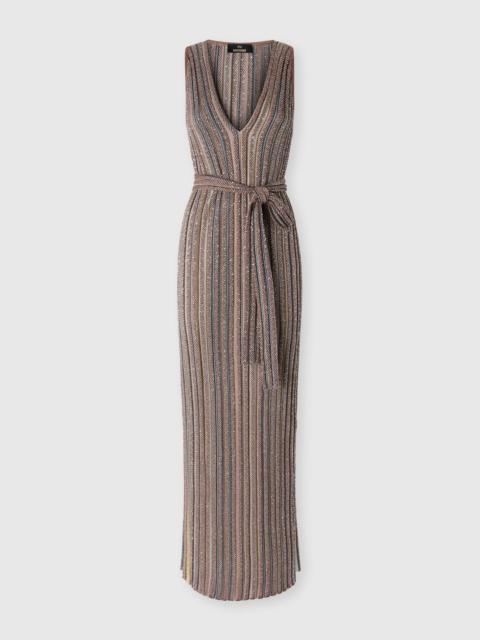 Missoni Long knit dress with sequins and V-neck