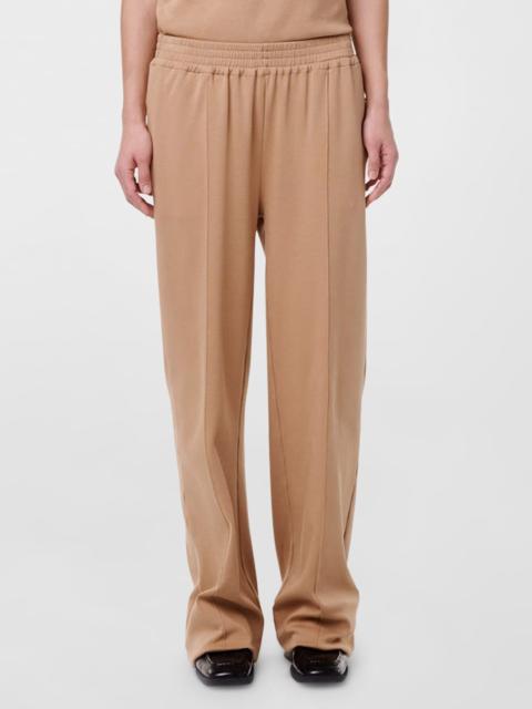 Another Tomorrow Luxe Seamed Wide-Leg Lounge Pants