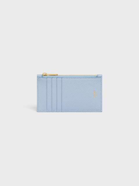 CELINE Zipped compact card holder in Grained calfskin