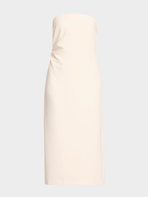 Vince Strapless Draped Midi Dress