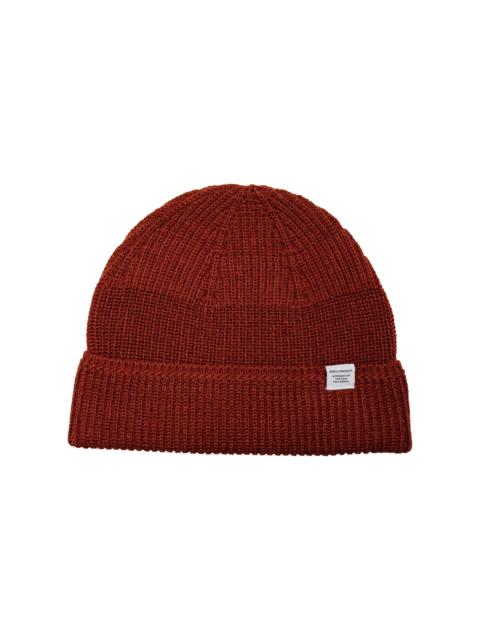 NORSE PROJECTS Wool Cotton Rib Beanie Cowhide