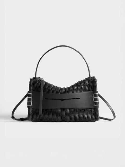 JW Anderson LOAFER BAG IN BLACK WOVEN LEATHER
