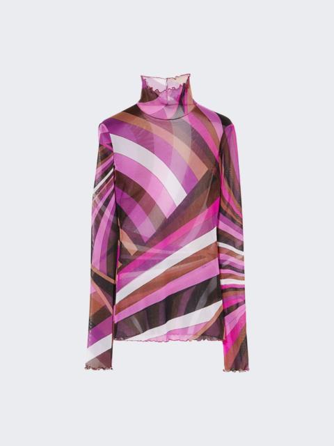 PUCCI Iride-print Top Fuchsia