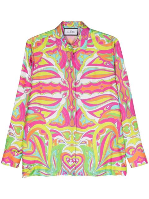 PHILIPP PLEIN abstract-print silk shirt
