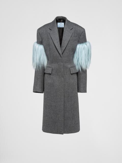 Prada Single-breasted cloth and kidassia coat