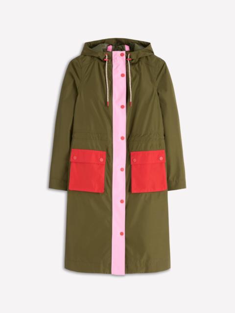 BODEN Longline Rain Mac-Khaki Colourblock