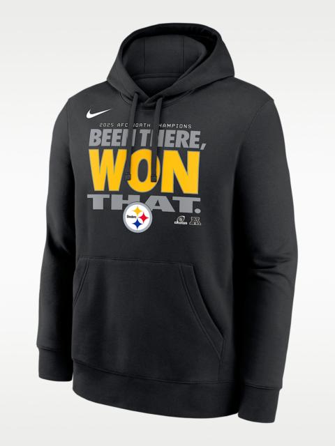 Nike Pittsburgh Steelers 2025 AFC North Champions Trophy Men's Nike NFL Pullover Hoodie