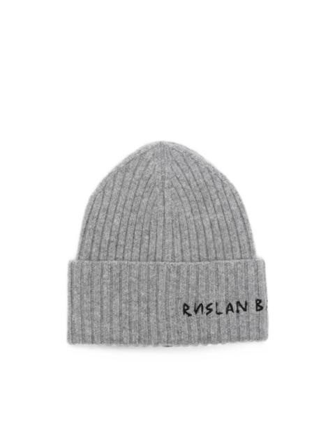 RUSLAN BAGINSKIY logo-embroidered ribbed beanie hat