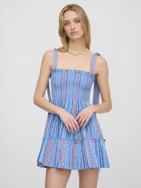 Hill House Home The Ribbon Charlotte Nap Dress - Blue Floral Batik Stripe