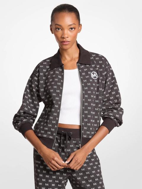 MICHAEL KORS Logo Cotton Blend Zip-Up Jacket