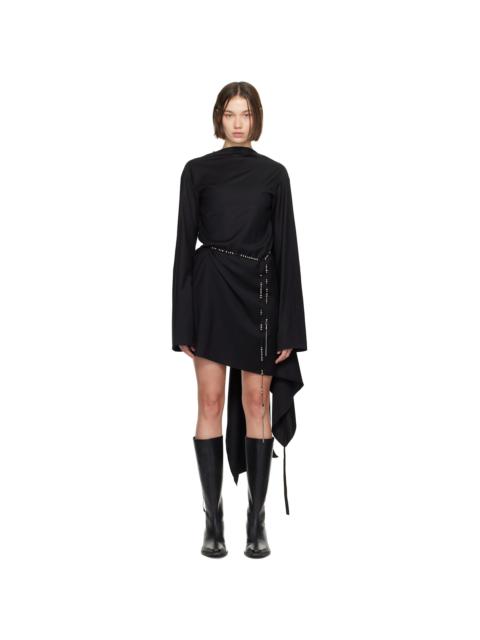 Ann Demeulemeester Black Linea 3 Holes Minidress